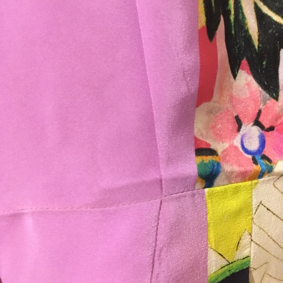 Etro Colorblock 100% Silk Dress Orange/Lavender - Picture 6 of 6